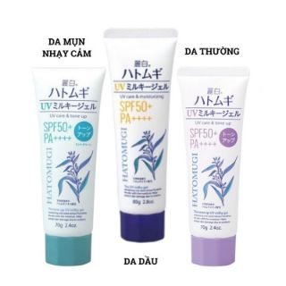 Ảnh của Kem Chống Nắng Hatomugi Nâng Tông & Dưỡng Ẩm Da 70g (Xanh Bạc Hà)